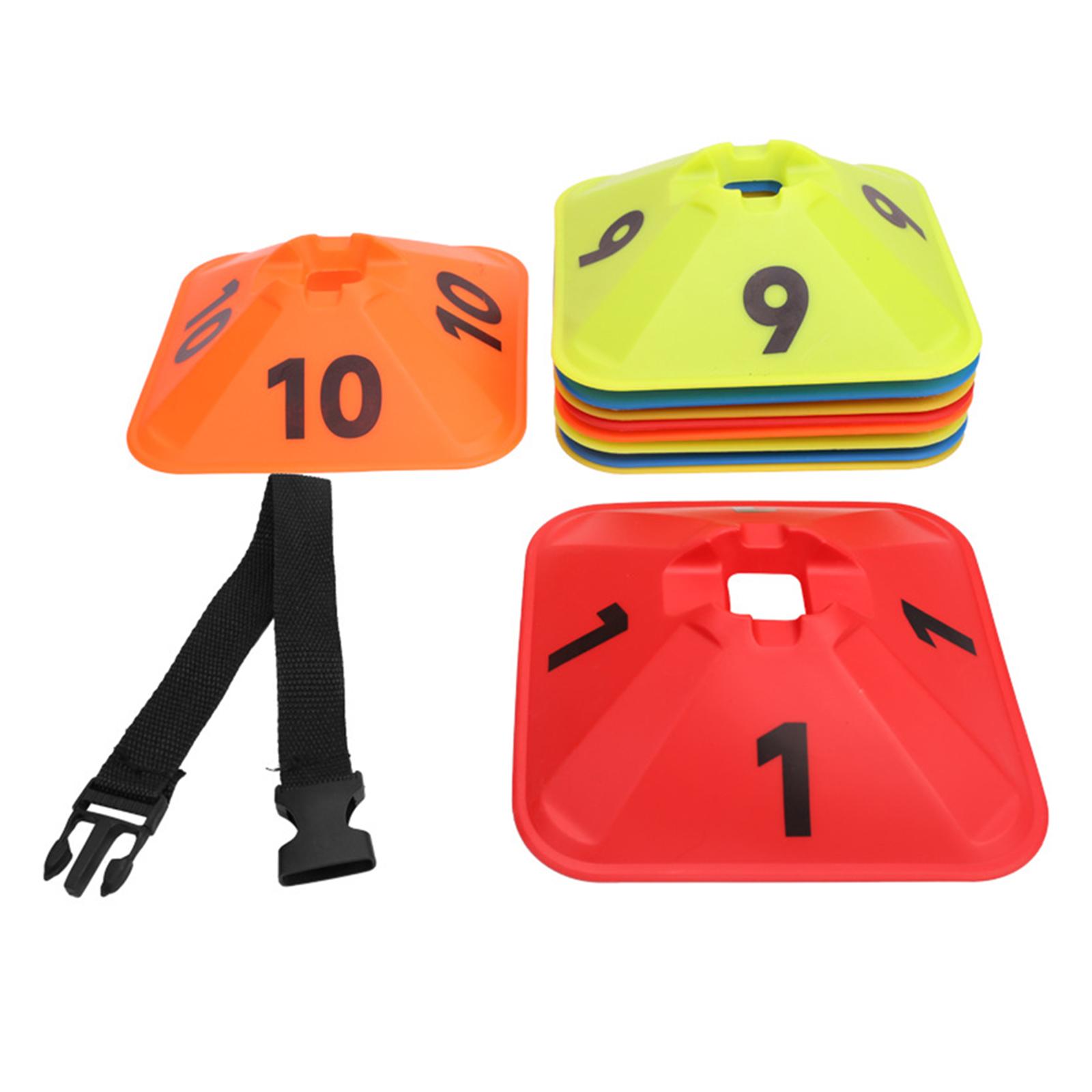 Magideal - 10 Conos De Agilidad Para Fútbol, Marcadores De Cancha, Conos Cuadrados Ligeros Para Marcar, Marcadores De Puntos Para Patinaje, Juegos Infantiles Y