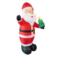 Magideal - Papá Noel Inflable Iluminado, Papá Noel Inflable Navideño, Decoración Del Hogar, Papá Noel Inflable Iluminado Para Patio, Césped, Jardín, Adaptador De
