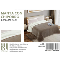 Mundo Shopping - Manta Con Chiporro Kaki 2 Plazas