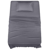 Juego De Sábanas Utopia Bedding Twin De Microfibra Cepillada, Color Gris