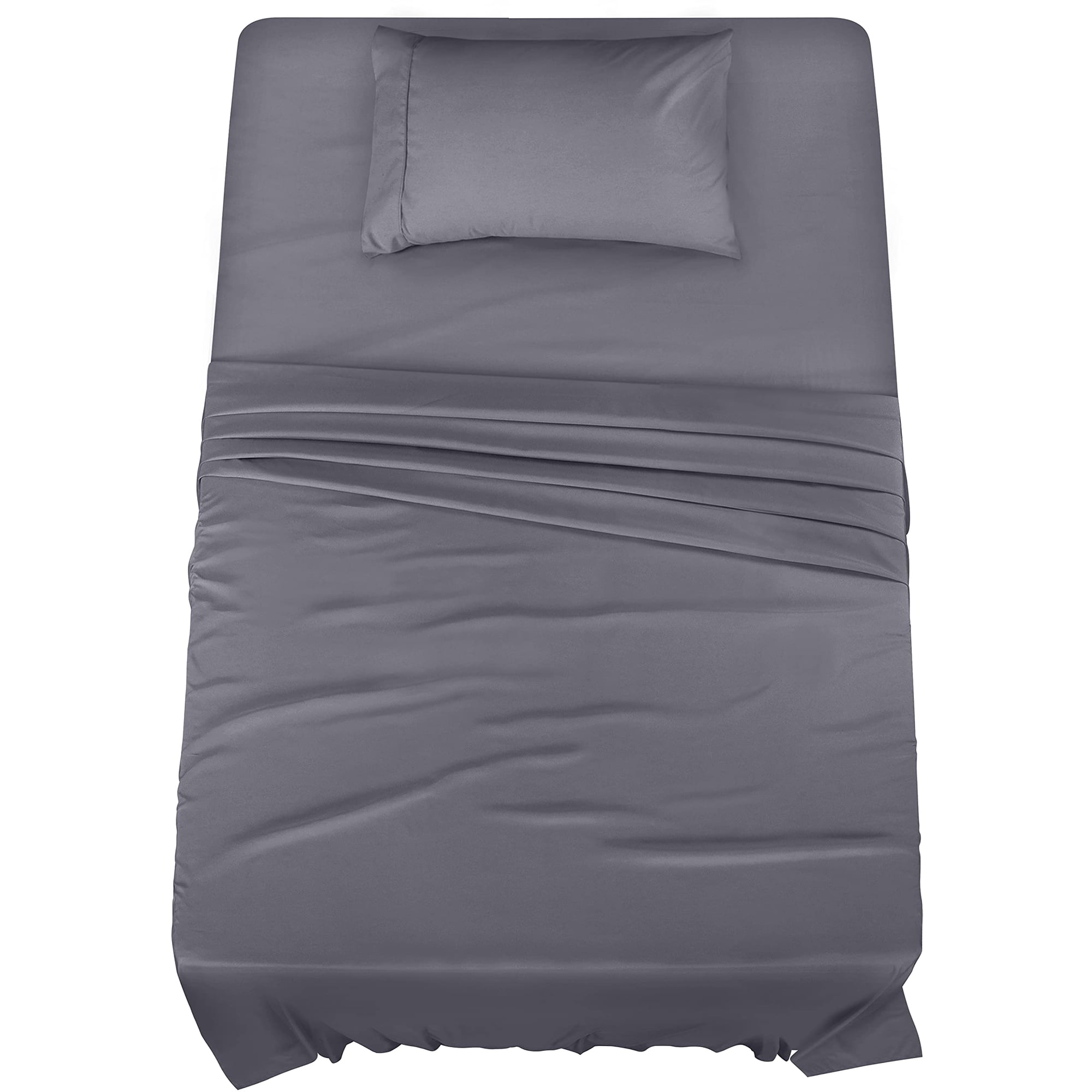 Juego De Sábanas Utopia Bedding Twin De Microfibra Cepillada, Color Gris