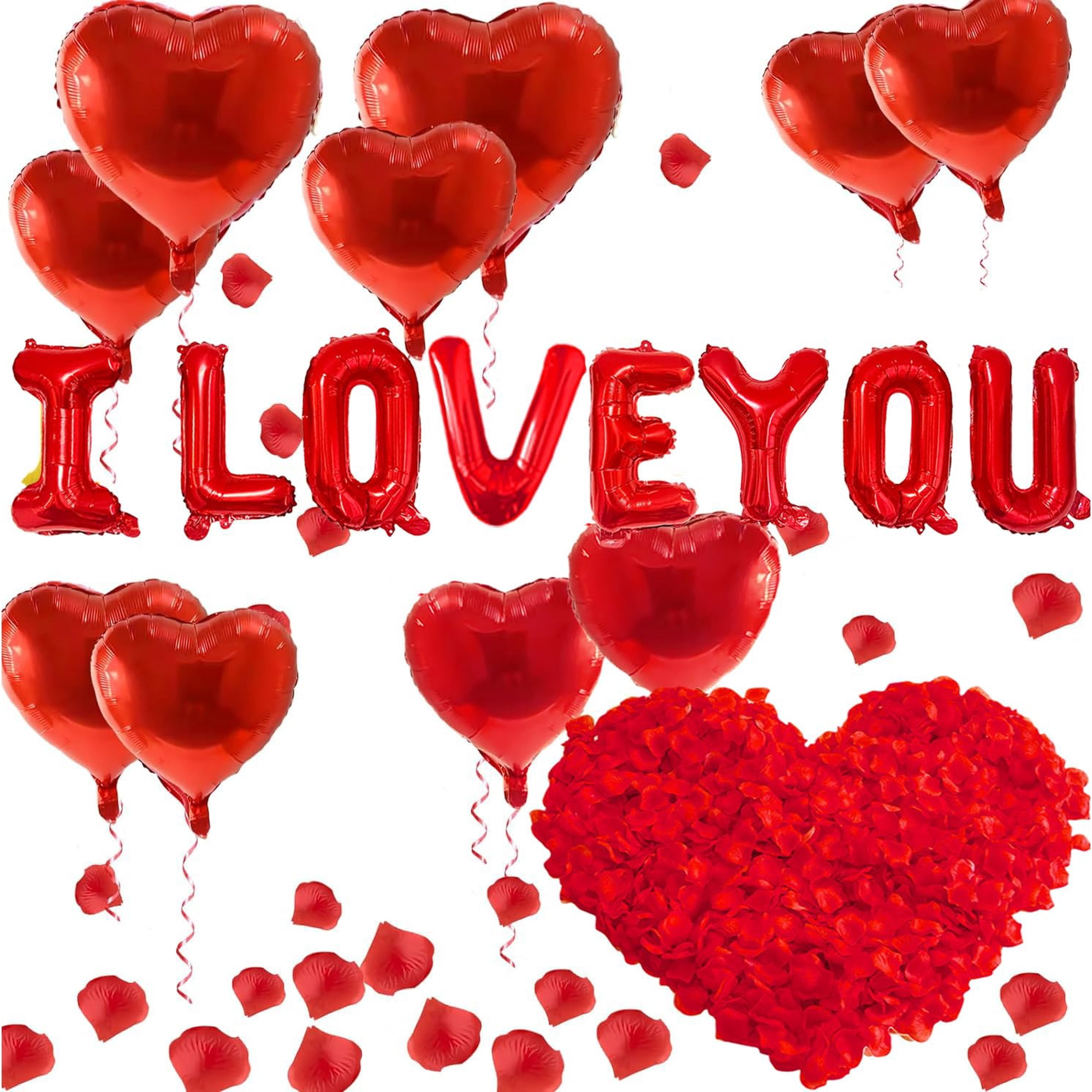 Set De Globos Tedercle I Love You De 16 Pulgadas Con Globos En Forma De Corazón