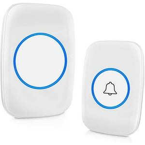 Veatool - Timbre Inalámbrico Impermeable Para Puerta Con Alcance De 300M - 4 Niveles De Volumen, 36 Tonos, Flash Led - Ideal Para Hogar, Oficina, Aula (Blanco 1X1)