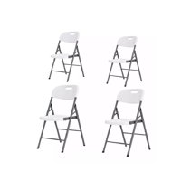 Genérico - Pack X4 Sillas Plegables De Plástico Para El Hogar/Fiestas
