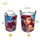thumbnail image 5 of La Sirenita Ariel Princesa Cesta de lavandería de gran capacidad redonda con asa, bolsa para ropa sucia plegable, almacenamiento para dormitorio, baño y lavadero 44x35 cm, 5 of 6