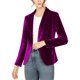 thumbnail image 1 of INSPIRE CHIC Blazer de Terciopelo para Mujer Color Sólido Cuello de Chal Una Botón Traje de Trabajo XS Violeta Púrpura, 1 of 6