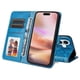 thumbnail image 5 of Funda tipo cartera FOXDOCK para iPhone 16 , diseño girasol en relieve, cuero PU, cierre magnético, soporte y tarjetero, 5 of 5