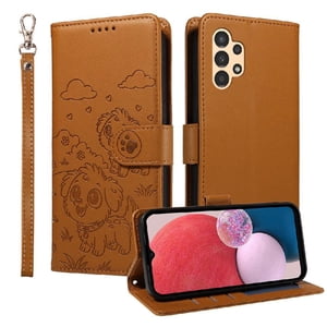 Funda Billetera Foxdock Compatible Con Samsung Galaxy A13 4G/5G, Diseño Perrito Tierno, Ranuras Para Tarjetas Y Soporte Plegable