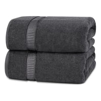 Aura Zeus - Set De 2 Toallas De Baño 140X70 Cm Algodon 500Gr Grandes Az Gris Gris