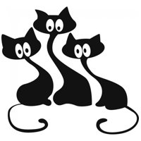 Rienda Libre Graphics - Decomural Cartoon Cats House Cats Ws-17641