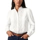 thumbnail image 1 of Blusa con Volantes y Encaje Hueco para Mujer INSPIRE CHIC, Cuello Alto, Ajuste Regular, Talla X Grande, Blanco, 1 of 6