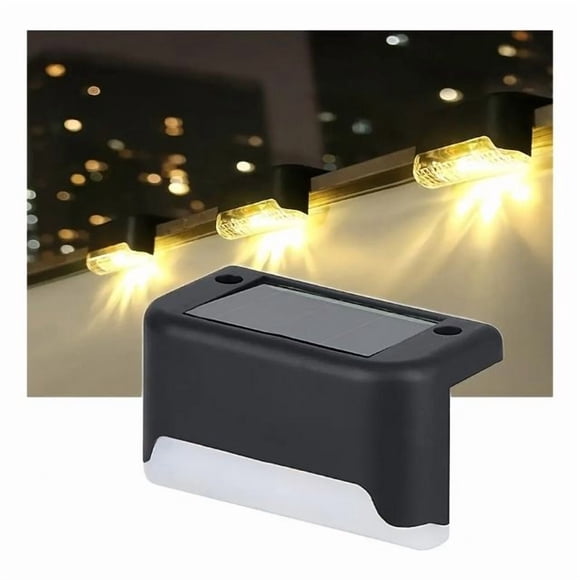 Kit 8 Luces Solares Patio Jardín Para Escaleras Y Muros Estructura Color  Negro