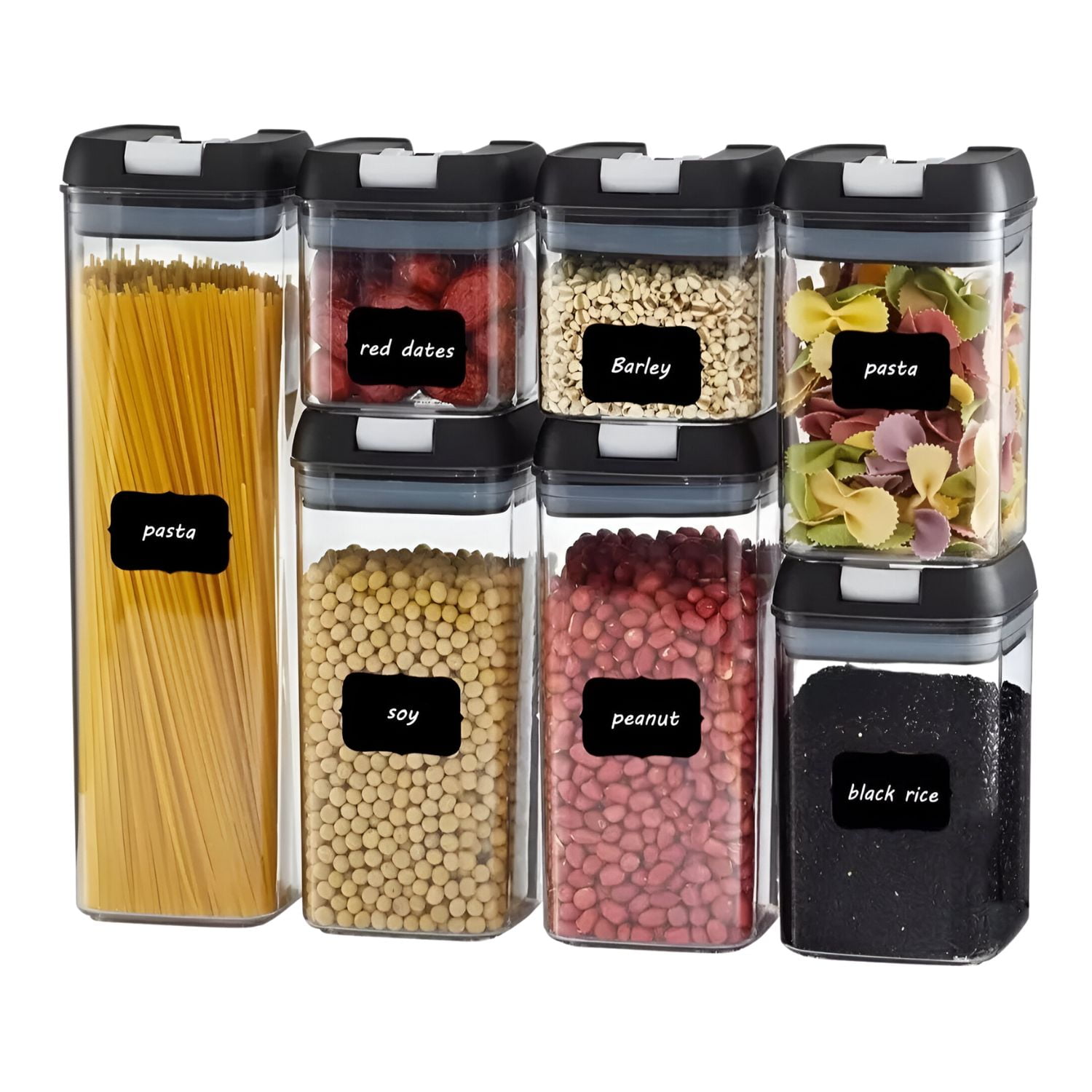 Genérico - Set De 7 Contenedores Hermeticos De Plastico Cocina Despensa