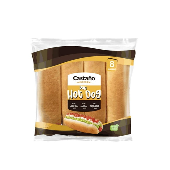 Pan De Completo Hot Dog Xl 8 Un, 480 g
