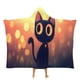 thumbnail image 1 of Fiesta Del Gato Negro Manta Capa Con Capucha Anti bolitas Manta De Lana Ártica Suave Manta Portátil De Felpa Ligera Y Lujosa Poncho Para Siesta En Casa Y Oficina 100*130cm, 1 of 6