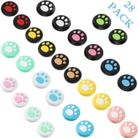 Genérico - 28-Piece Cute Cat Claw Thumb Grip Caps, Soft Silicone Analog Stick Covers, Joystick Caps Compatible With Nintendo Switch, Switch Lite, And Joycons Controllers-Multicolor