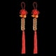 thumbnail image 1 of 2pcs Chinese New Year Wooden Gourd Brass Five Emperor Money Knot Pendant - Enhance Your Luck!, 1 of 4