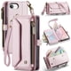 thumbnail image 1 of CaseMe Funda de Cuero for iPhone 16e de 6.1 Pulgadas con Billetera [Bloqueo RFID] con Ranura para Billetes con Zíper y 7 Tarjeteros, Correa de Hombro Magnética de Cuero PU Suave, Funda de Billetera f, 1 of 13