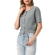 thumbnail image 4 of INSPIRA CHIC Regreso a Clases Cárdigan de Verano de Manga Corta Suéter de Punto Casual con Botones Cuello Redondo Suéter Ligero Tops L Gris, 4 of 6