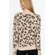 thumbnail image 3 of Saronite Suéter de Invierno de Viscosa Jacquard de Manga Larga con Estampado Animal, Cuello Redondo, Beige/amarillo (para Mujer), 3 of 4