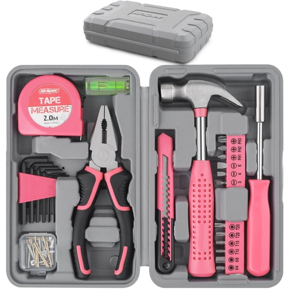 Juego De Herramientas 25 Piezas Rosa Para El Hogar Bricolaje Para Mujer