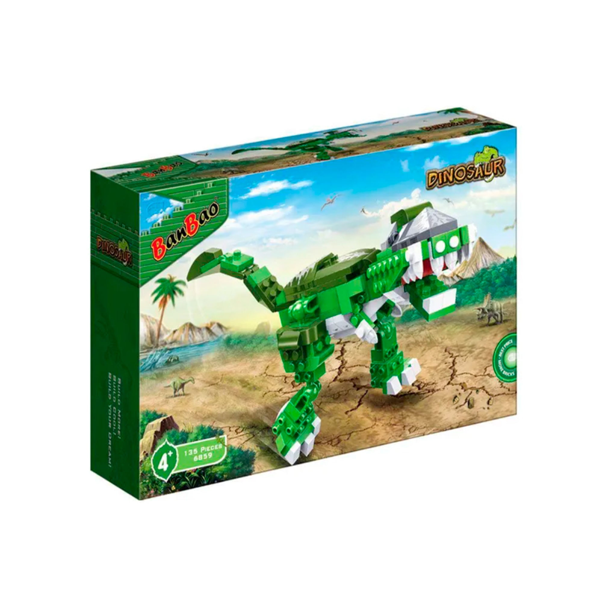 Set Bloques Dinosaurio Alosaurio Verde 135 Piezas Banbao