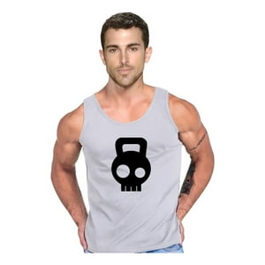 Persodesign - Polera Kettlebell Kawai Pesa Musculosa Tank Gym Crossfit Talla Xl Gris Hombre
