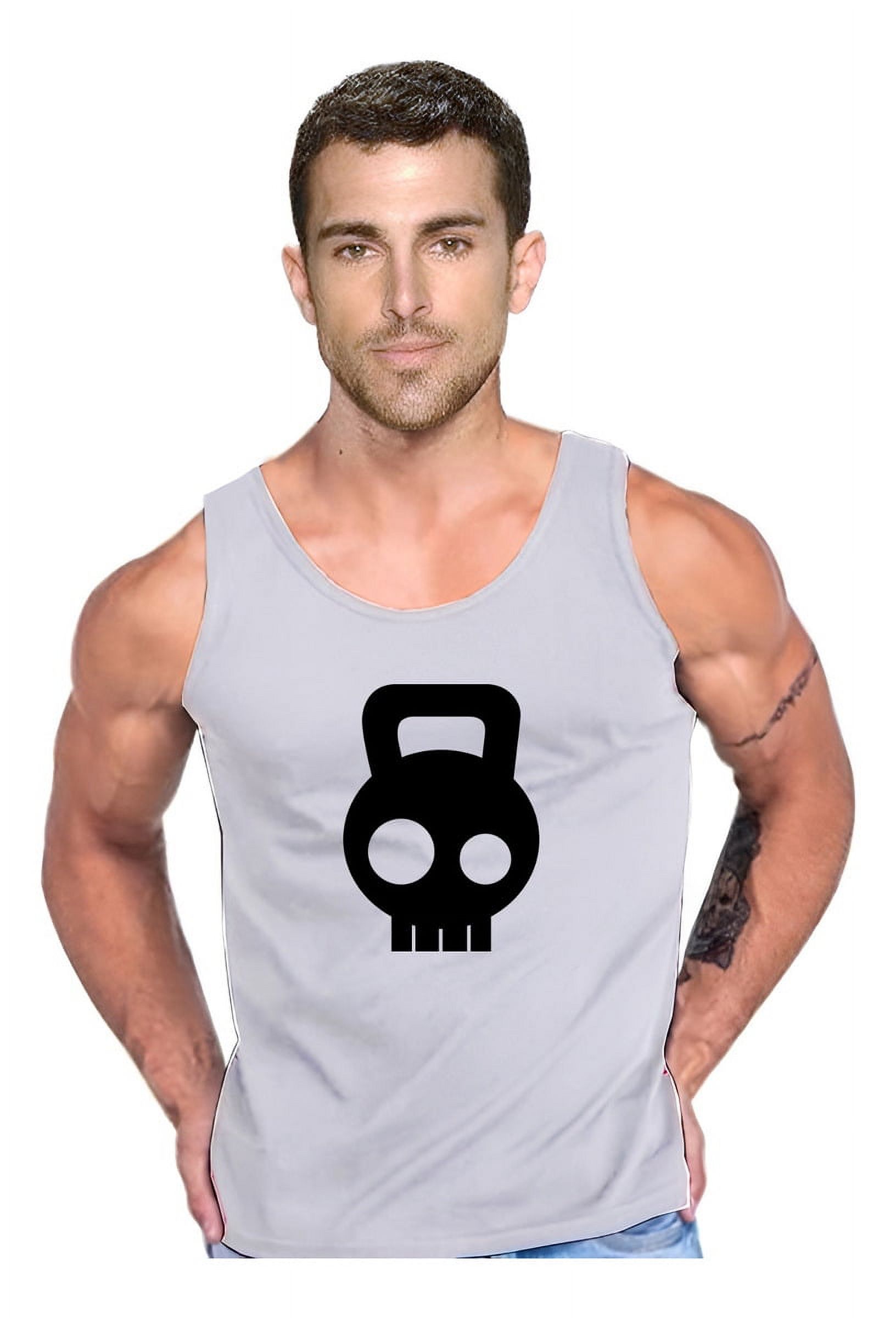 Persodesign - Polera Kettlebell Kawai Pesa Musculosa Tank Gym Crossfit Talla 2Xl Gris Hombre