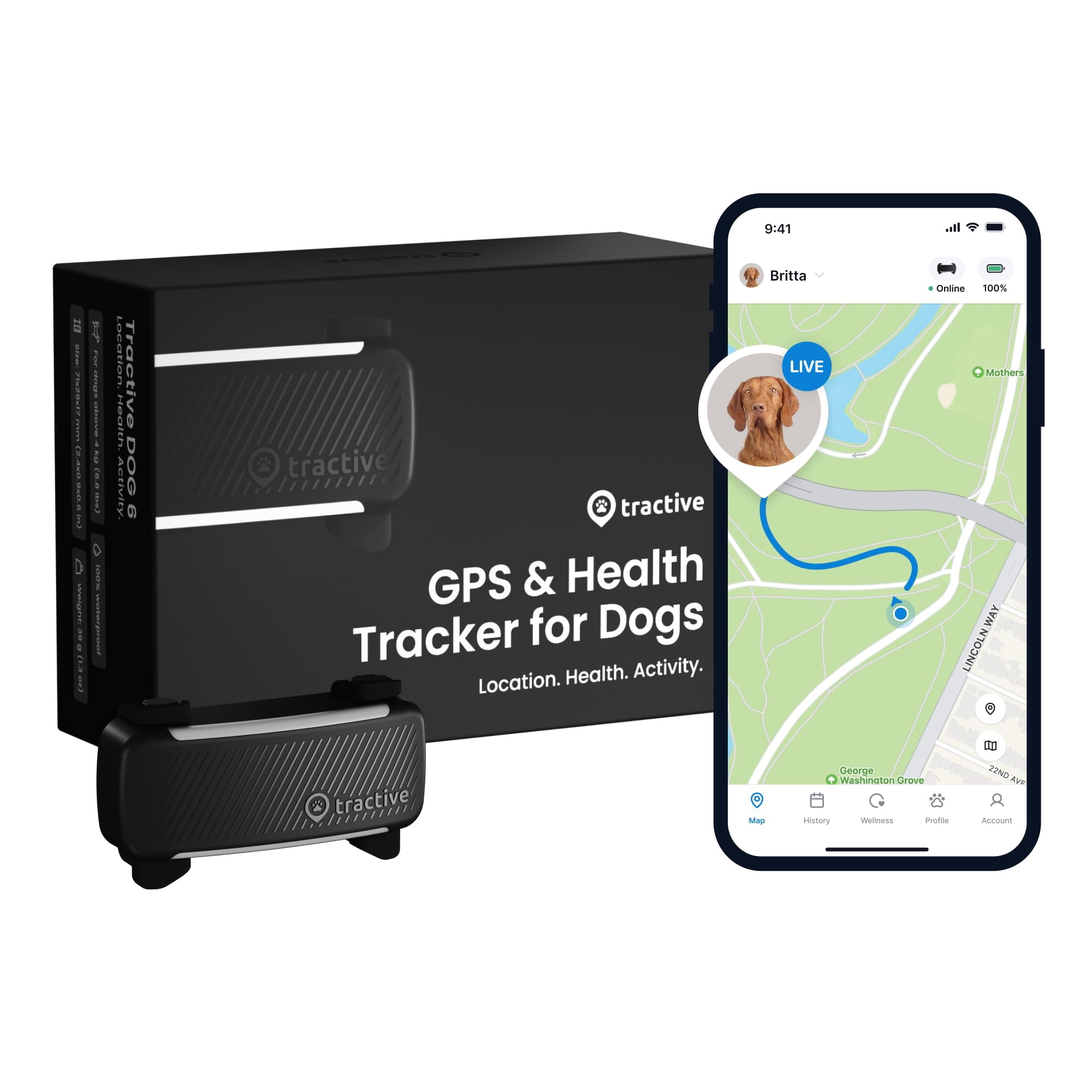 Gps Dog Tracker Seguimiento De Ubicación En Tiempo Real Negro