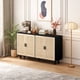 thumbnail image 2 of 62.20"Elegant and Functional 4-Door Rattan Decorative Storage Cabinet,for Bedroom,Living Room,Office,Easy Assembly,Black(Same SKU W757P190068), 2 of 3