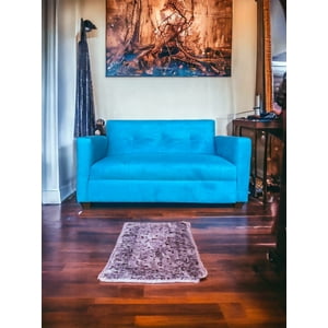 Dec-Hogar - Sofa 2 Cuerpos Felpa Turquesa Ruan