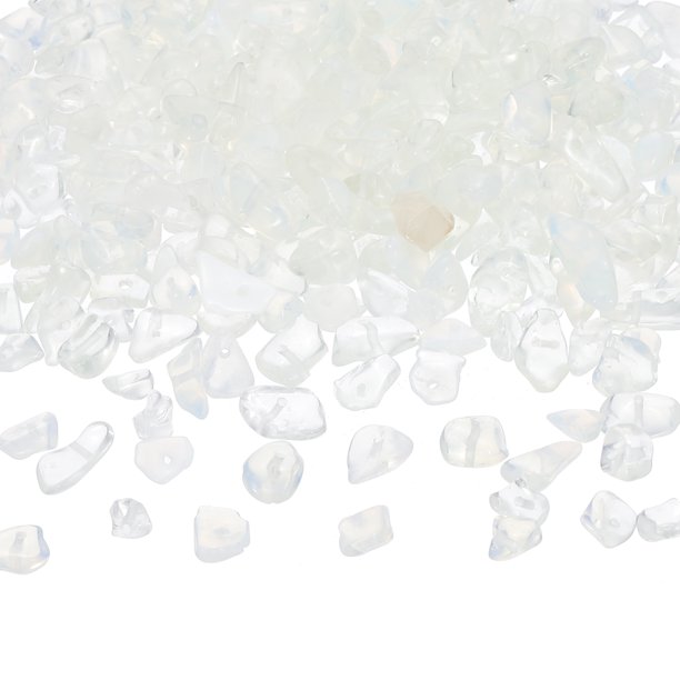 Uxcell Cuentas de Piedra Chip, 350Pcs Piedras Preciosas de Cristal Irregular Cuentas Sueltas para Hacer Joyas DIY, Blanco Cristal