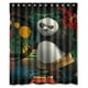 thumbnail image 1 of Cortina de ducha de Kung Fu Panda con diseño de oso Po, juego de cortinas de baño con ganchos, tamaño 66 x 72 pulgadas, 1 of 3