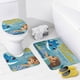 thumbnail image 4 of Baby Shark-theme 4-Piece Shower Curtain Set with Rugs, Waterproof Bathroom Decor Set Includes Bath Mat, U-Shaped Rug, Toilet Lid Cover and Curtain with Hooks, 4 of 6