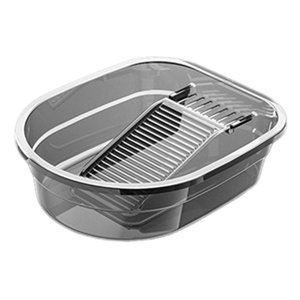 Bothyi - Tina De Lavado De Plástico Con Tabla De Lavar Tabla De Lavado A Mano Para Ropa Interior Paño De Limpieza Gris Transparente