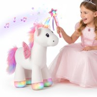 Iplay, Ilearn - Juguete De Unicornio Mágico De Peluche Iplay Ilearn Con Mando A Distancia