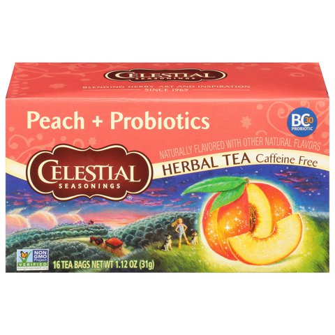 Té De Hierbas Celestial Seasonings Durazno Con Probióticos 16 Bolsitas