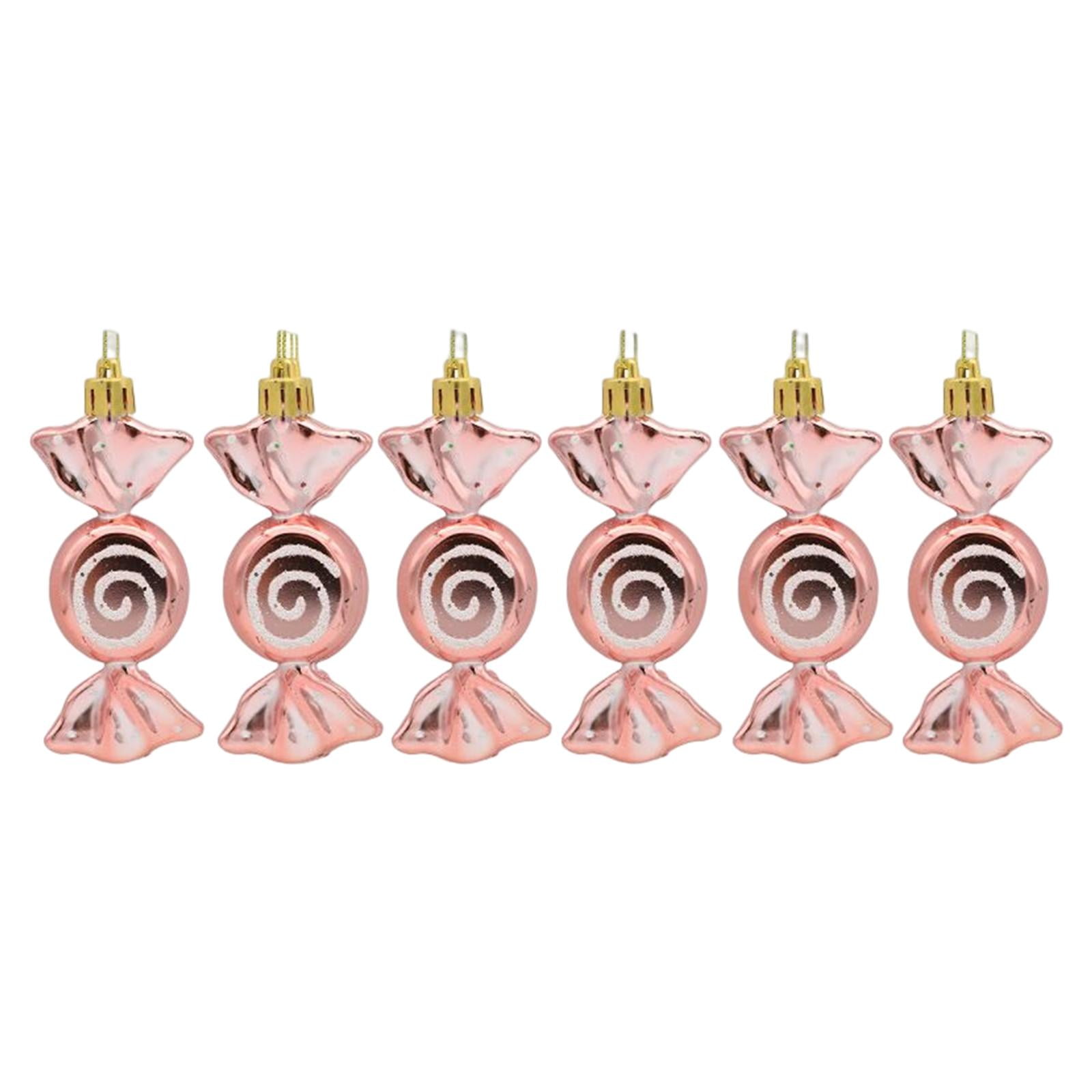 Bothyi - 6 Piezas De Adornos Para Árboles De Navidad, Adornos De Caramelo Para Vacaciones, Año Nuevo, Oro Rosa.