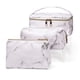 thumbnail image 2 of Bolsa de maquillaje de 3 piezas, neceser portátil, organizador de viaje, resistente al agua, para mujer, mármol, 2 of 8