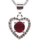 thumbnail image 1 of Collar Corazón Circón Rubí en Plata 925 Fina, 1 of 2