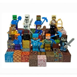 Genérico - 60 Bloques Magnéticos Cubos Minecraft + 3 Figuras Al Azar