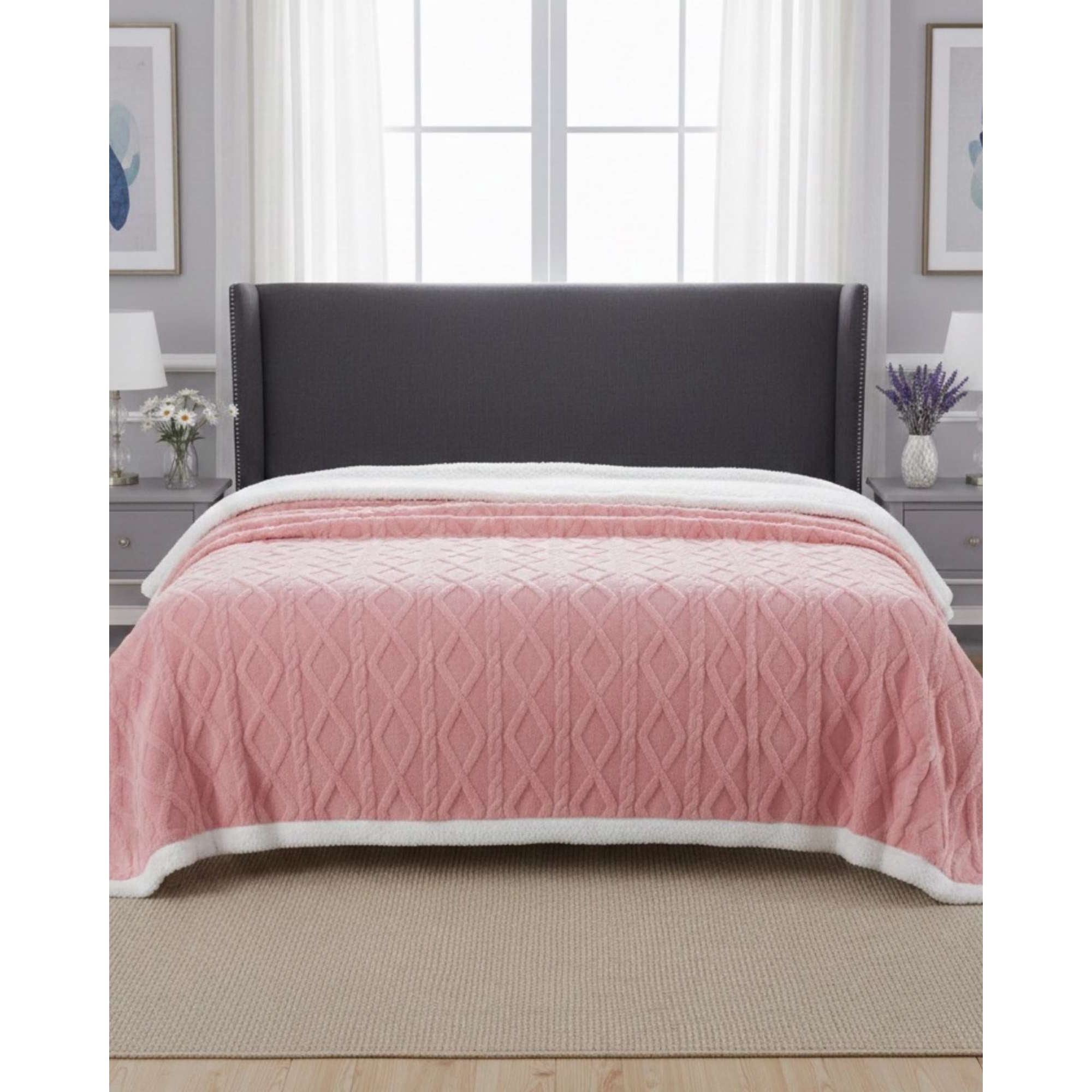 Imac Hogar - Frazada Manta Polar Sherpa Térmica 2 Plaza