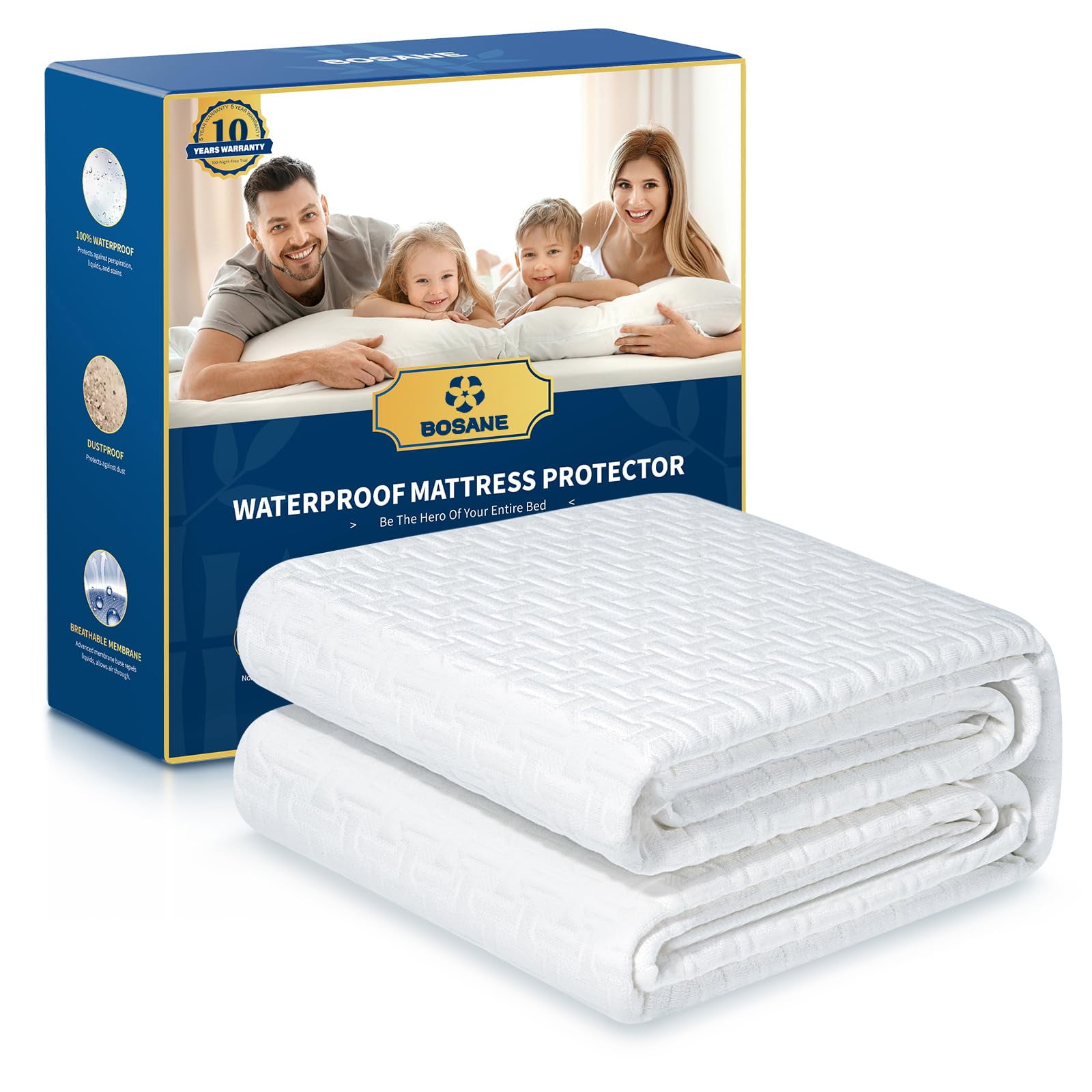 Protector De Colchón Bosane Premium 100% Impermeable Tamaño King