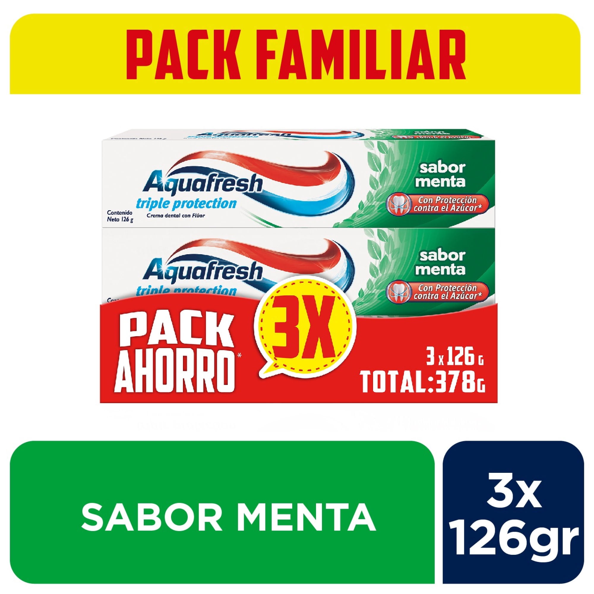 Pasta Dental Aquafresh Extra Fresh Mint 3x126g Pack