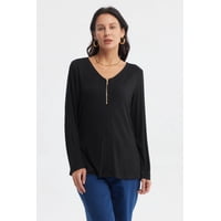 Fashionspark - Polera Mujer Media Pata Con Cierre Negro