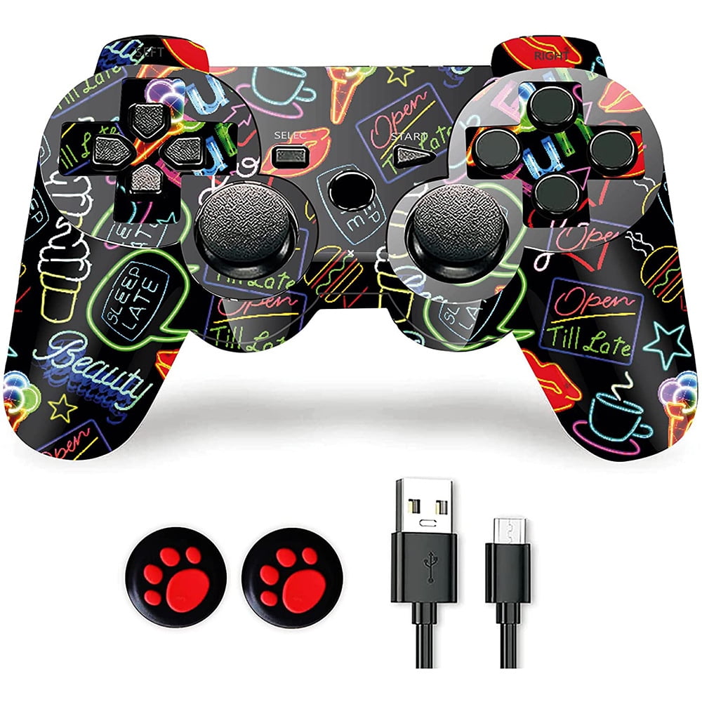 Genérico - Controlador Inalámbrico 2.4g Para Ps3 Con Motor De Doble Vibración, Larga Duración De Batería, Multicolor