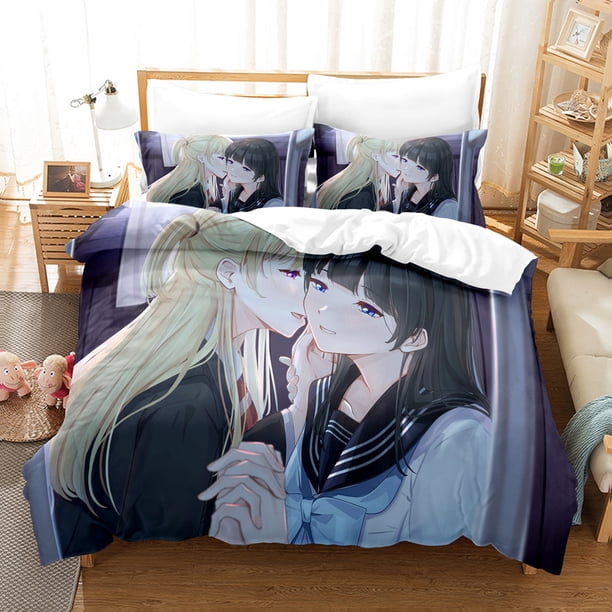 v710 Bed Sheets Akebi's Sailor Uniform Bedding Sets Duvet Cover Set With Pillowcase Twin Full Queen King Bedclothes Bed Linen 3-Piece Bedding Set (1 Duvet Cover + 2 Pillow Shams) Bed Sheets ju710