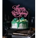 thumbnail image 3 of Cake Topper Crseniny Happy Birthday, cartulina rosa con purpurina, 3 of 4