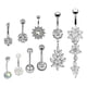 thumbnail image 2 of 9 Uds. Anillos Para El Ombligo Anillos Para El Ombligo Joyería Piercing Con Barras De Cristal Para El Ombligo, 2 of 4