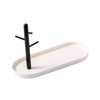 Ioensy - Bandeja Elegante Y Multifuncional Para La Entrada, Para Mesa, Tobilleras Y Collares, Color Blanco.